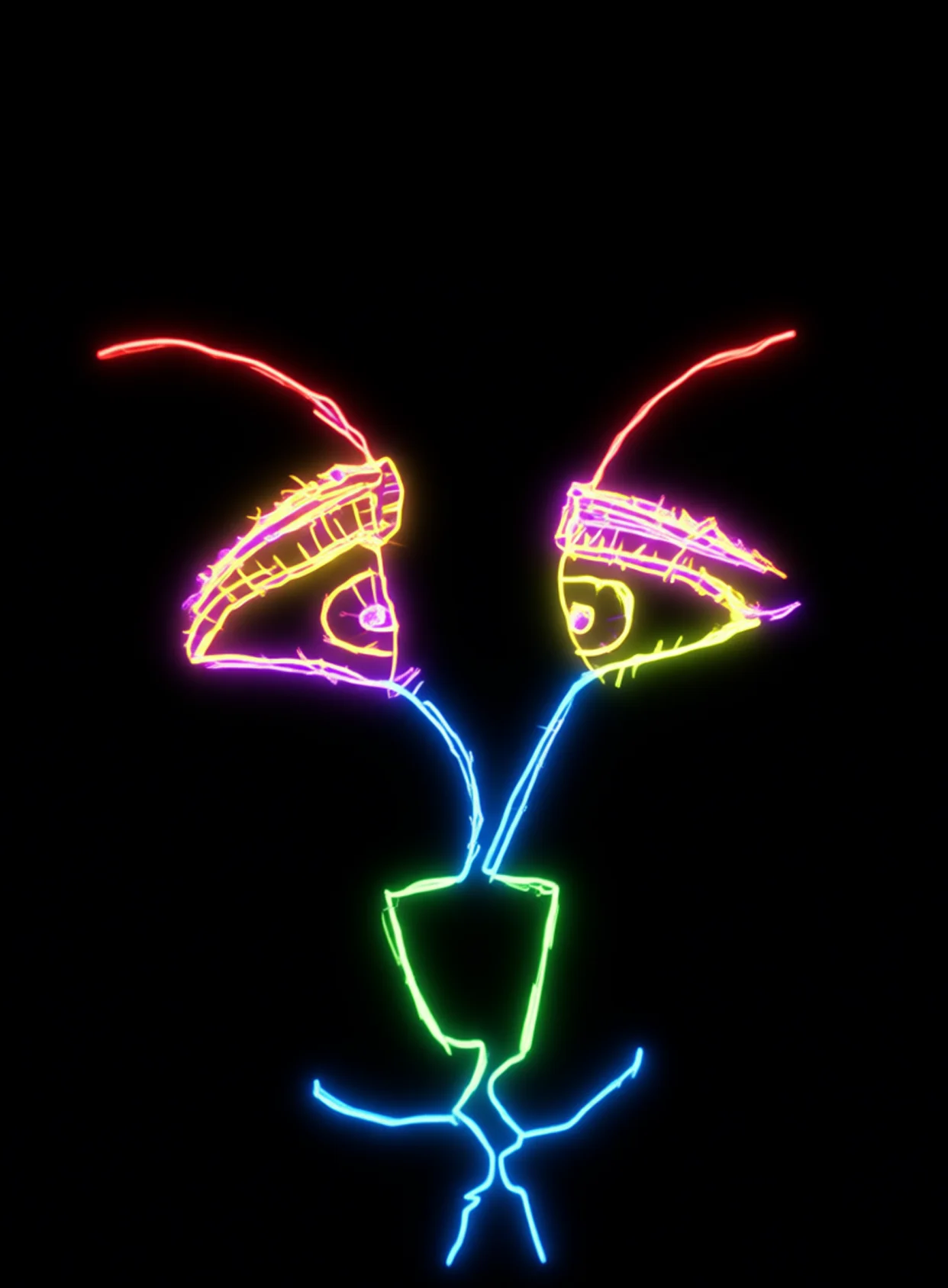 Mirada Amor Neon Arcoiris Fondo Negro Gratis 1763482383 - Pasion Amor Deseo - Estados Positivos Alta Energia | Neon Emotion Gallery