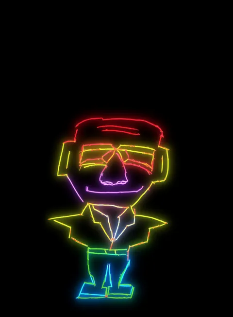 Bailo Feliz Neon Arcoiris Fondo Negro Gratis 1762982609 - Poder Empoderamiento Fuerza - Estados Positivos Alta Energia | Neon Emotion Gallery