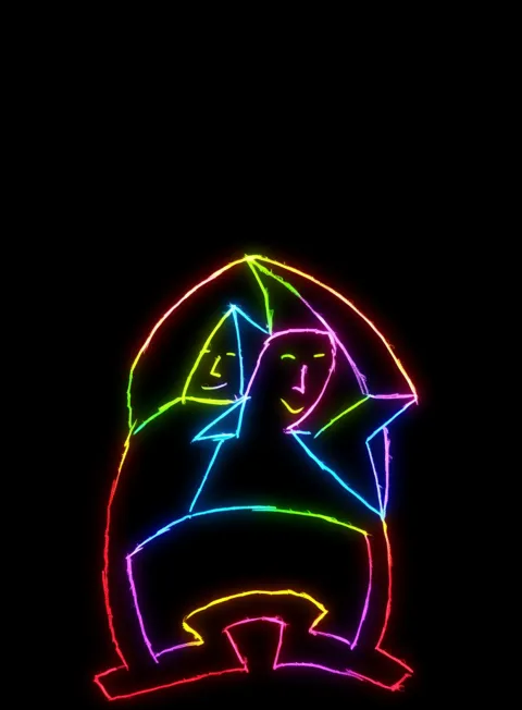 Centro Estable Neon Arcoiris Fondo Negro Gratis1762437883 - Gratitud Armonia Bienestar - Estados Positivos Baja Energia | Neon Emotion Gallery