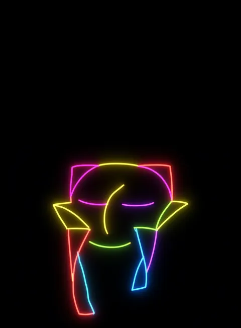 Atento Sereno Neon Arcoiris Fondo Negro Gratis 1762982031 - Paz Calma Serenidad - Estados Positivos Baja Energia | Neon Emotion Gallery