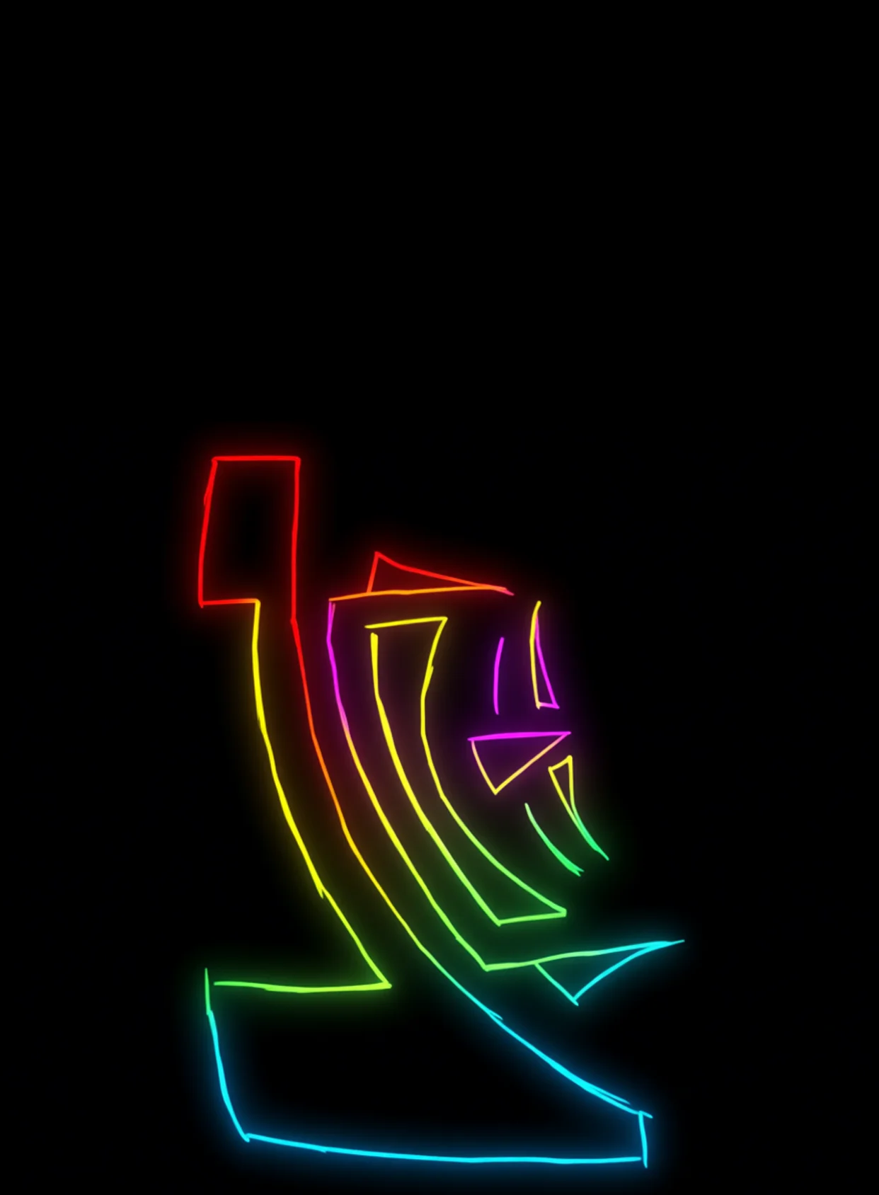 Alma Feliz Neon Arcoiris Fondo Negro Gratis 1762982141 - Introspeccion Reflexion Conciencia - Estados Introspeccion Profunda | Neon Emotion Gallery