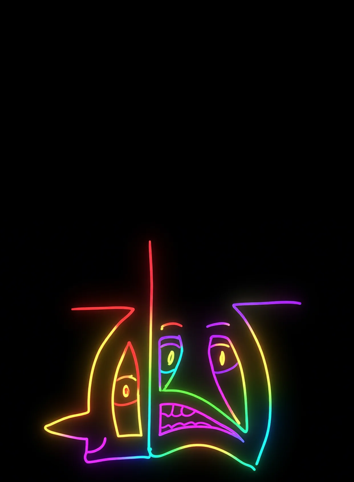 Inquieto Neon Arcoiris Fondo Negro Gratis 1763578138 - Introspeccion Reflexion Conciencia - Estados Introspeccion Profunda | Neon Emotion Gallery