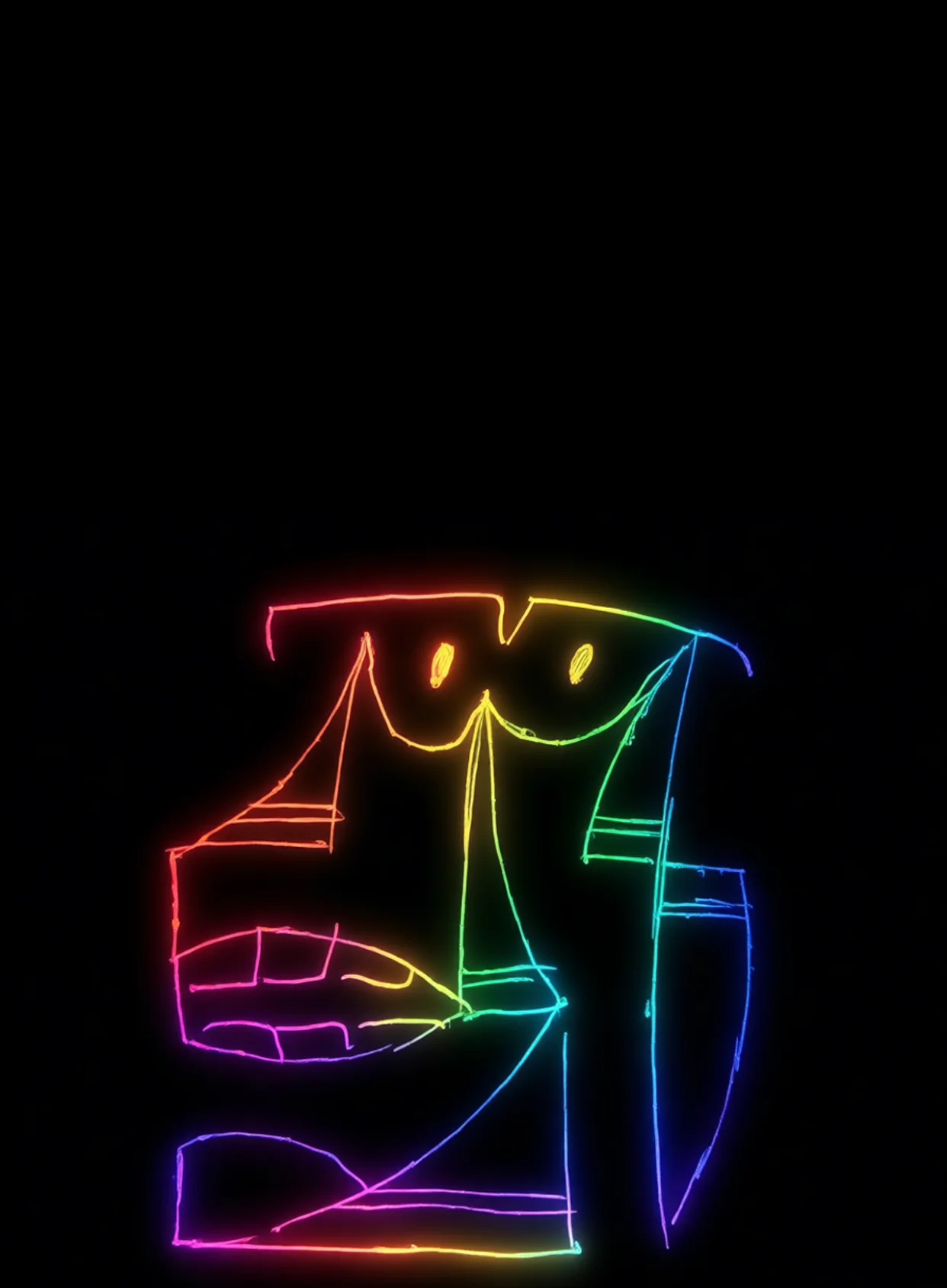 Eidolon Uno Neon Arcoiris Fondo Negro Gratis 1764950160 - Soledad Vacio Silencio - Estados Introspeccion Profunda | Neon Emotion Gallery