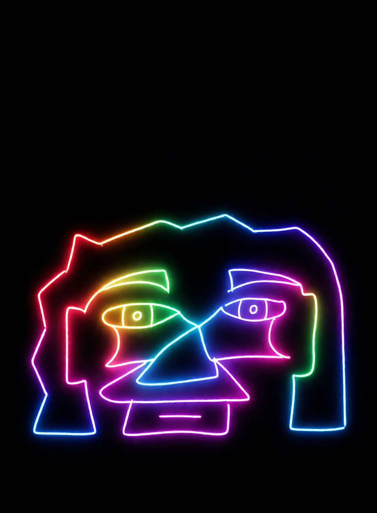 Abatimiento Cansancio Emocional Neon Arcoiris Fondo Negro Gratis 1767211734 - Tristeza Melancolia Desolacion - Estados Introspeccion Profunda | Neon Emotion Gallery