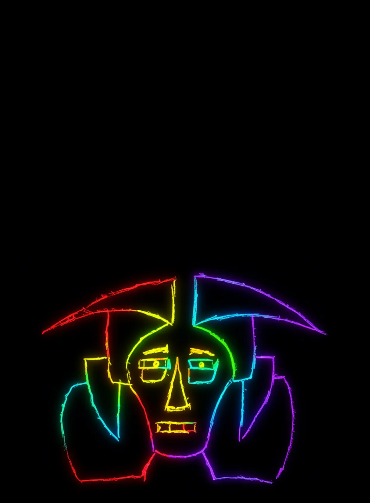Deprimido Neon Arcoiris Fondo Negro Gratis 1760379267 - Tristeza Melancolia Desolacion - Estados Introspeccion Profunda | Neon Emotion Gallery