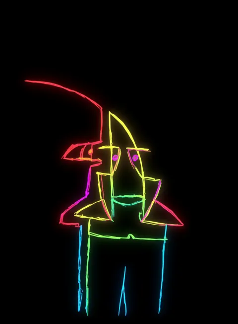 Totem Incertidumbre Neon Arcoiris Fondo Negro Gratis 1763076448 - Ansiedad Inquietud Agobio - Estados Intensos Conflictivos | Neon Emotion Gallery
