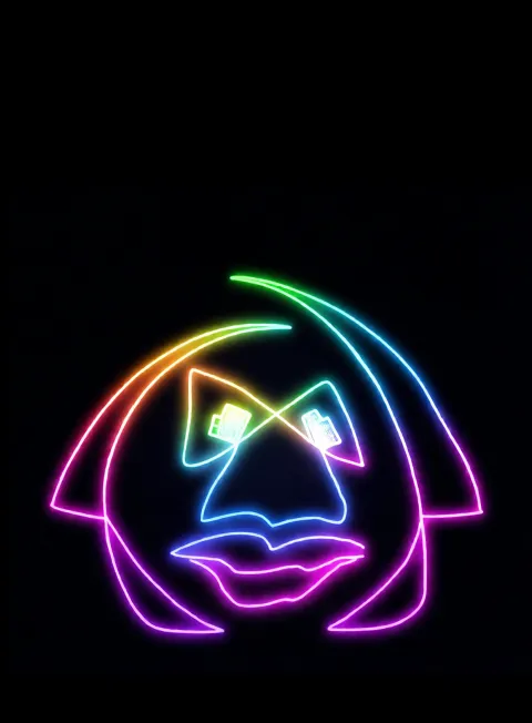 Eidolon Malvado Neon Arcoiris Fondo Negro Gratis 1767212962 - Miedo Terror Suspenso - Estados Intensos Conflictivos | Neon Emotion Gallery