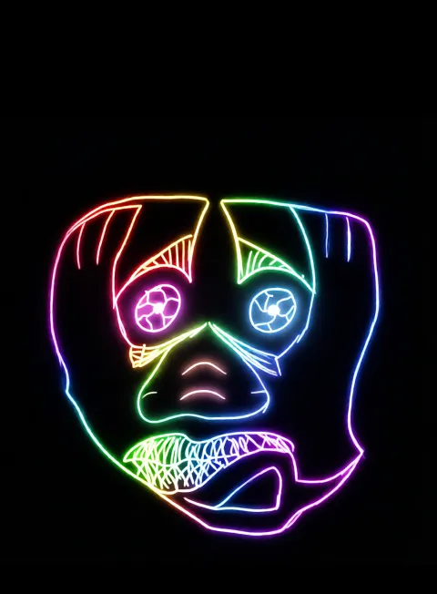 Muy Asustado Neon Arcoiris Fondo Negro Gratis 1767212074 - Miedo Terror Suspenso - Estados Intensos Conflictivos | Neon Emotion Gallery