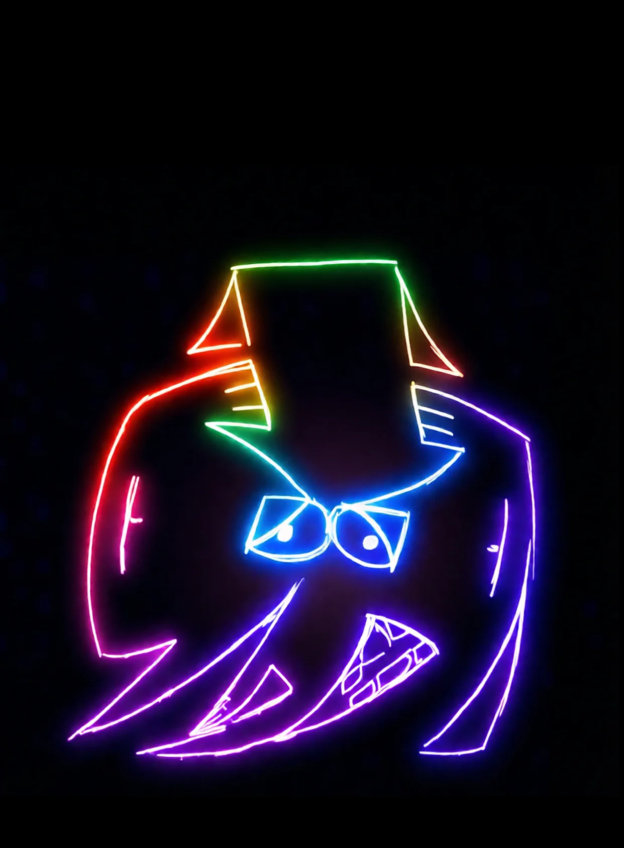 Observador Discreto Neon Arcoiris Fondo Negro Gratis 1767214765 - Energia Pura Flujo Cosmico - Estados Abstractos Puros | Neon Emotion Gallery