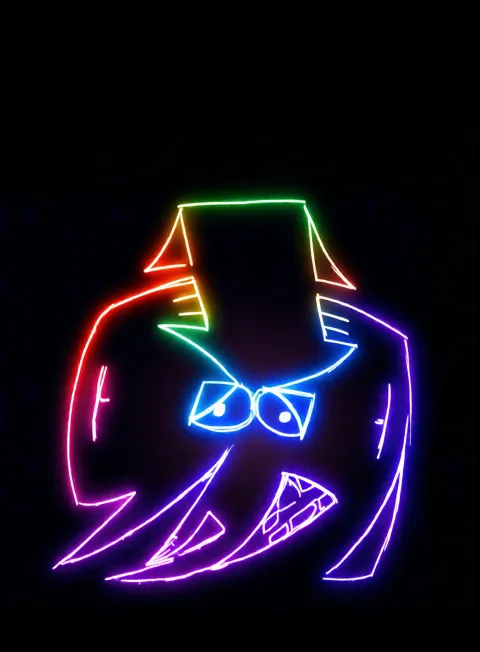Observador Discreto Neon Arcoiris Fondo Negro Gratis 1767214765 - Energia Pura Flujo Cosmico - Estados Abstractos Puros | Neon Emotion Gallery