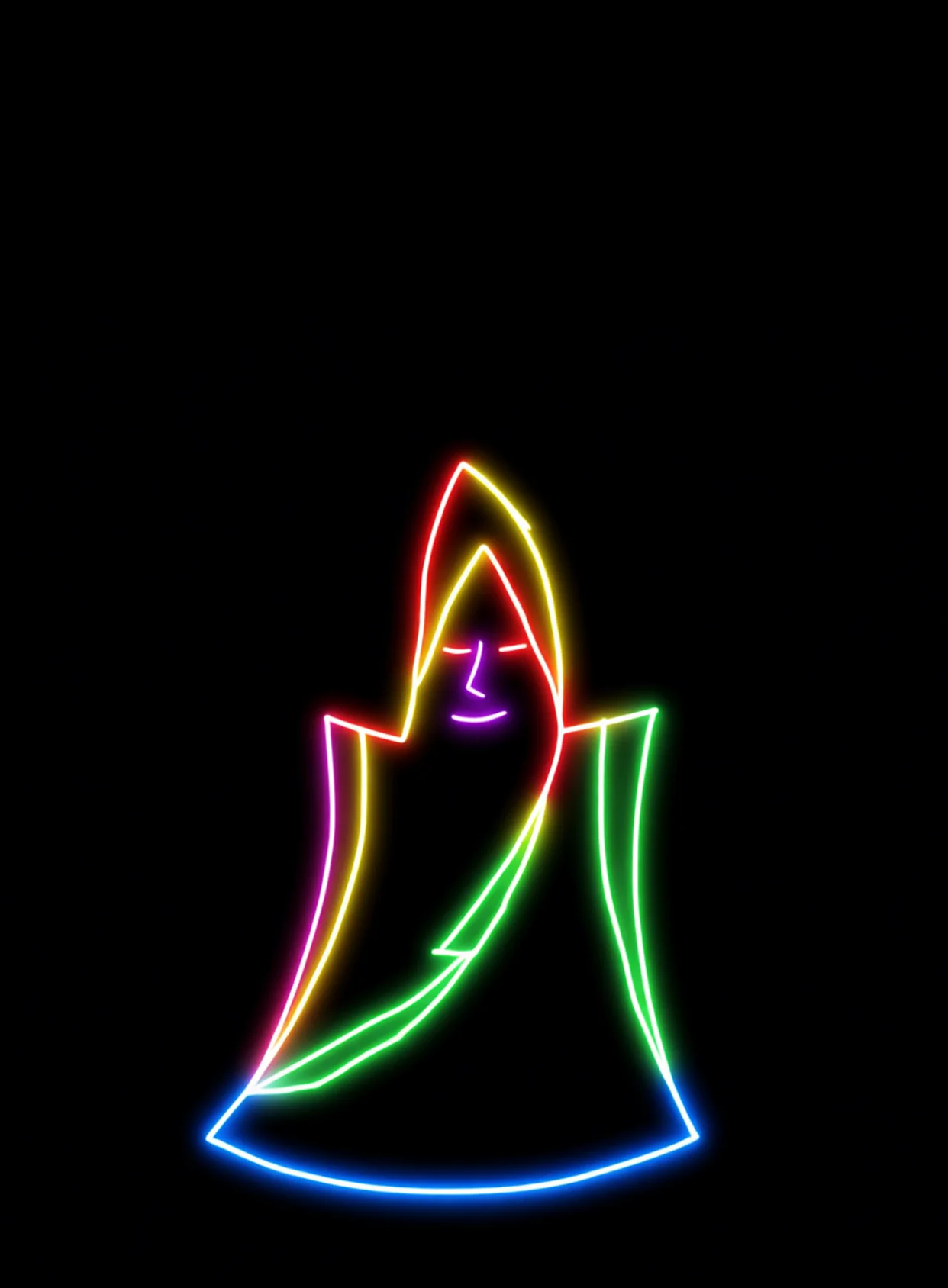 Ser De Luz Neon Arcoiris Fondo Negro Gratis 1764160753 - Energia Pura Flujo Cosmico - Estados Abstractos Puros | Neon Emotion Gallery