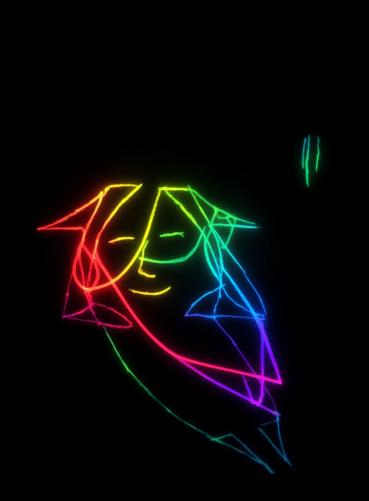 Nuevo Ser Neon Arcoiris Fondo Negro Gratis 1761336391 - Fusion Digital Biologica - Estados Abstractos Puros | Neon Emotion Gallery
