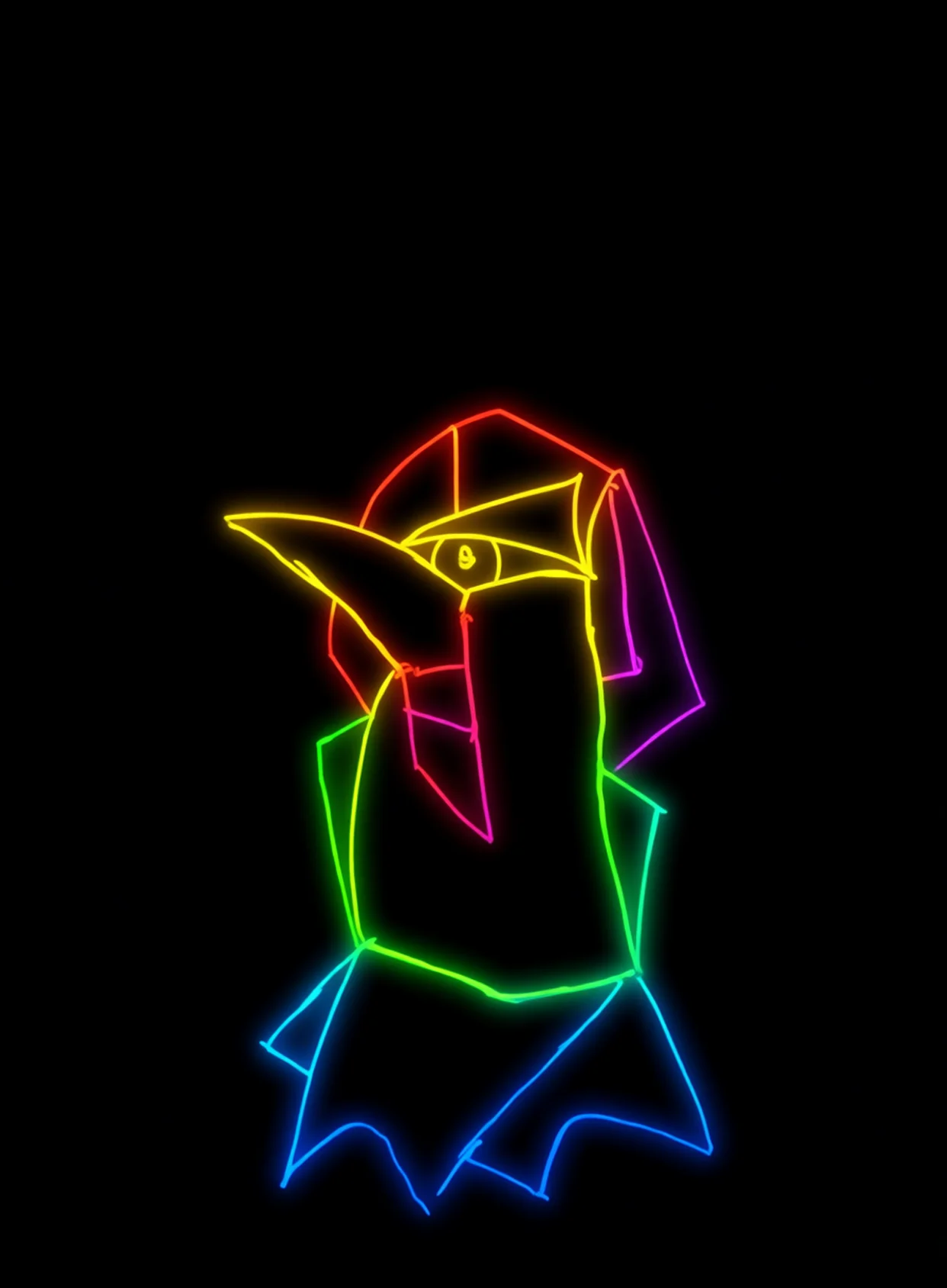 Gallo Moron Neon Arcoiris Fondo Negro Gratis 1762982277 - Geometria Psiquica Formas - Estados Abstractos Puros | Neon Emotion Gallery