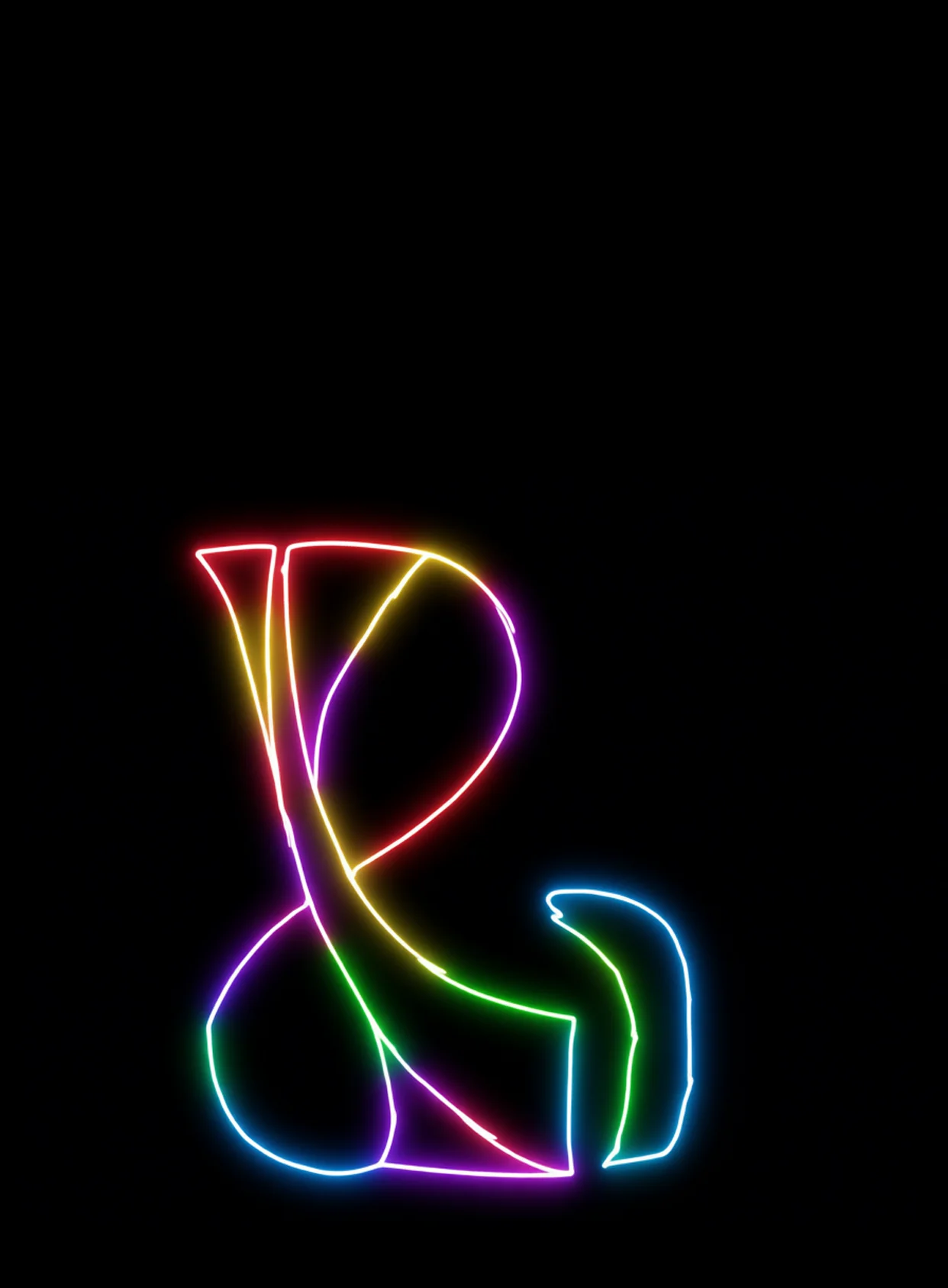 Signo Tiempo Neon Arcoiris Fondo Negro Gratis 1763484778 - Simbolos Arquetipos Universales - Estados Abstractos Puros | Neon Emotion Gallery