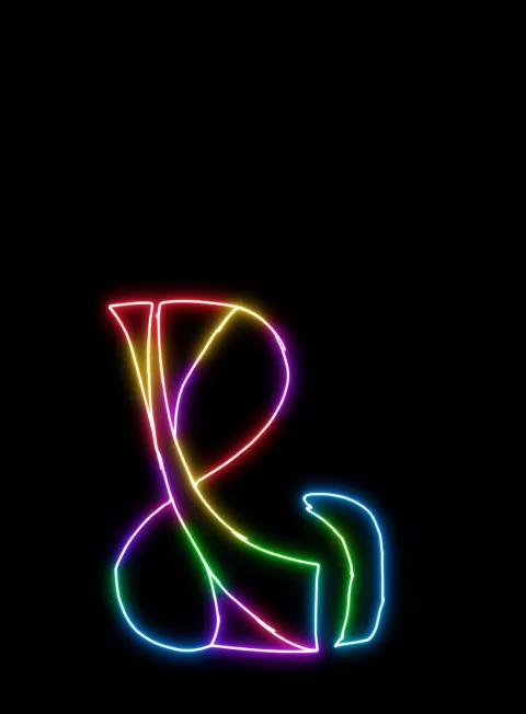 Signo Tiempo Neon Arcoiris Fondo Negro Gratis 1763484778 - Simbolos Arquetipos Universales - Estados Abstractos Puros | Neon Emotion Gallery